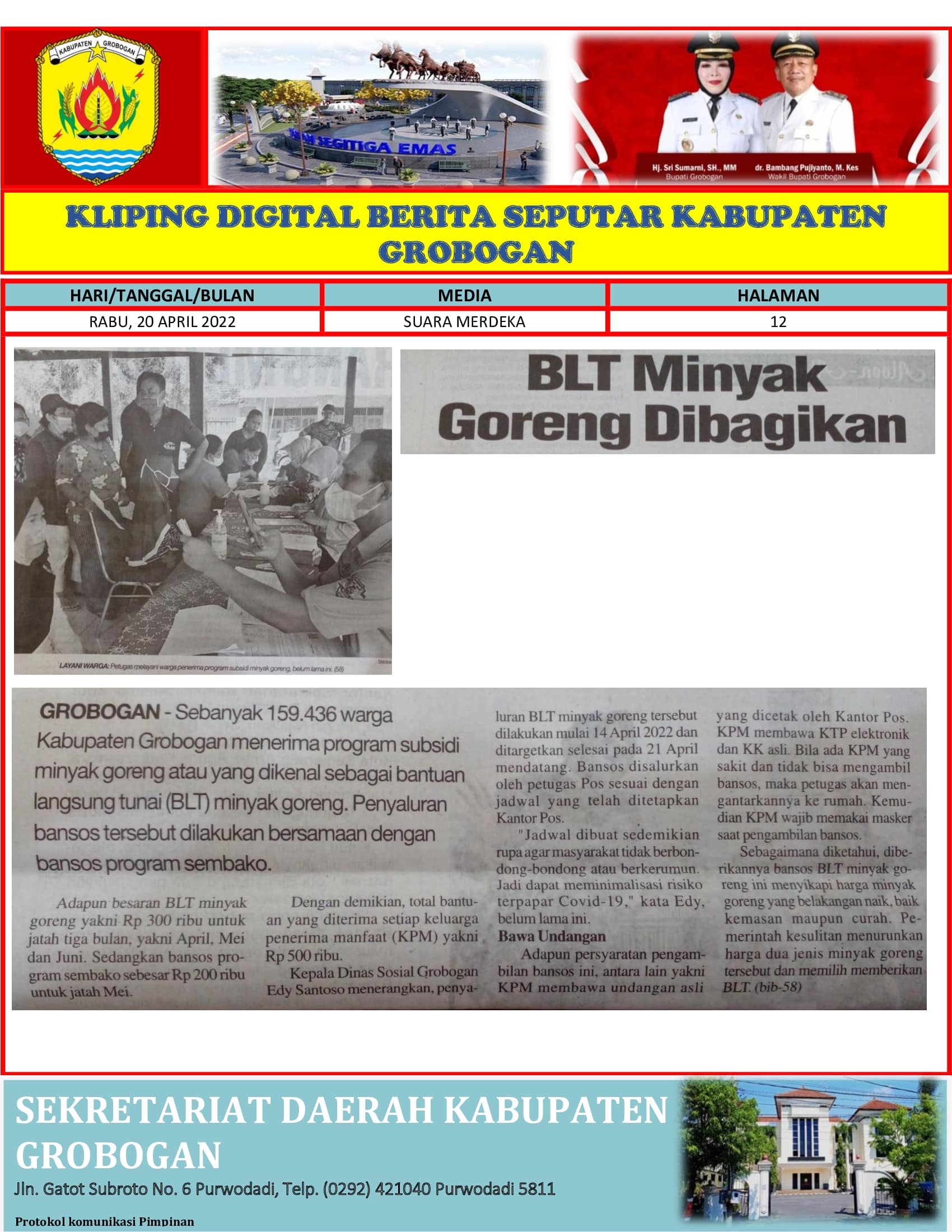 BLT Minyak Goreng Dibagikan Suara Merdeka 20042022 min