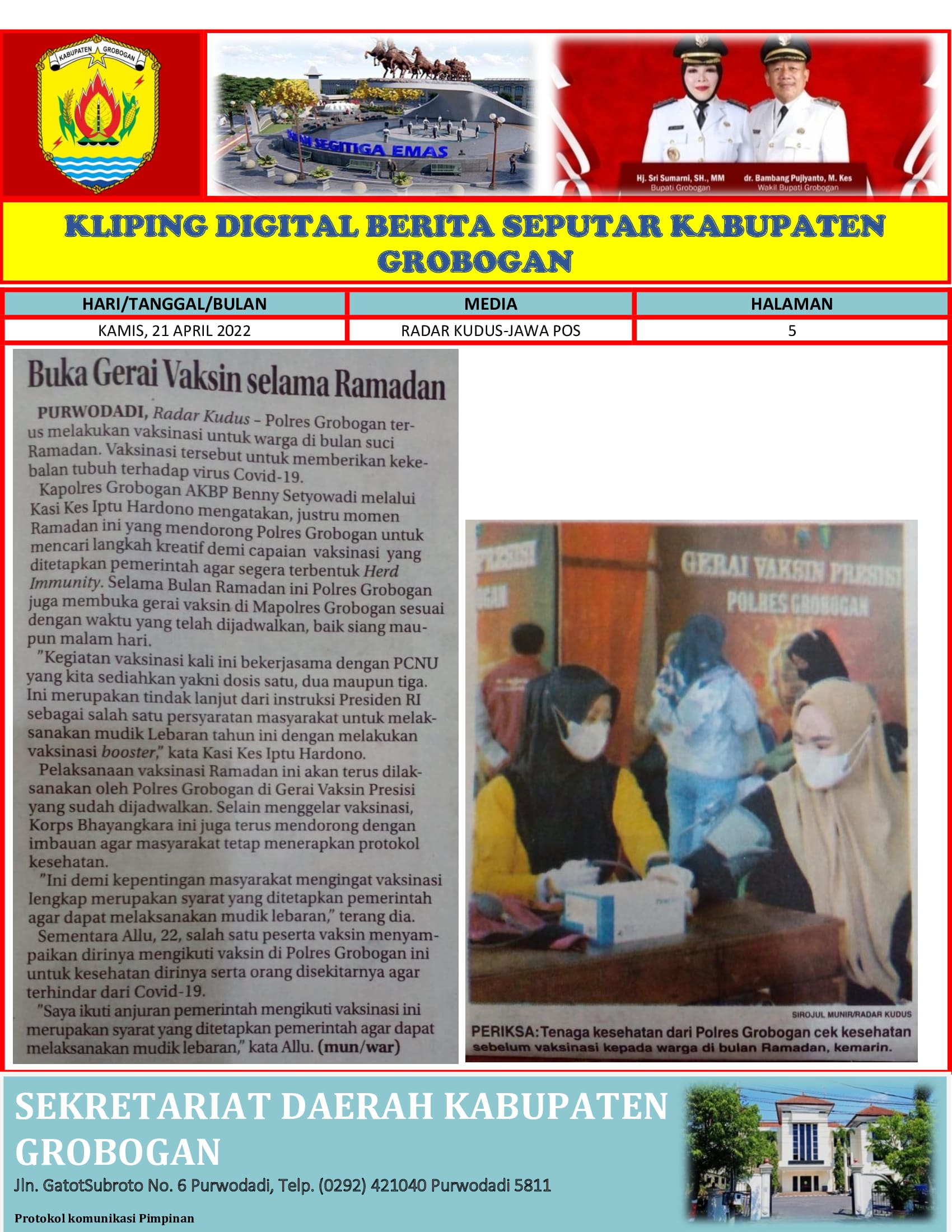 Buka Gerai Vaksin Selama Ramadhan Radar Kudus 21042022