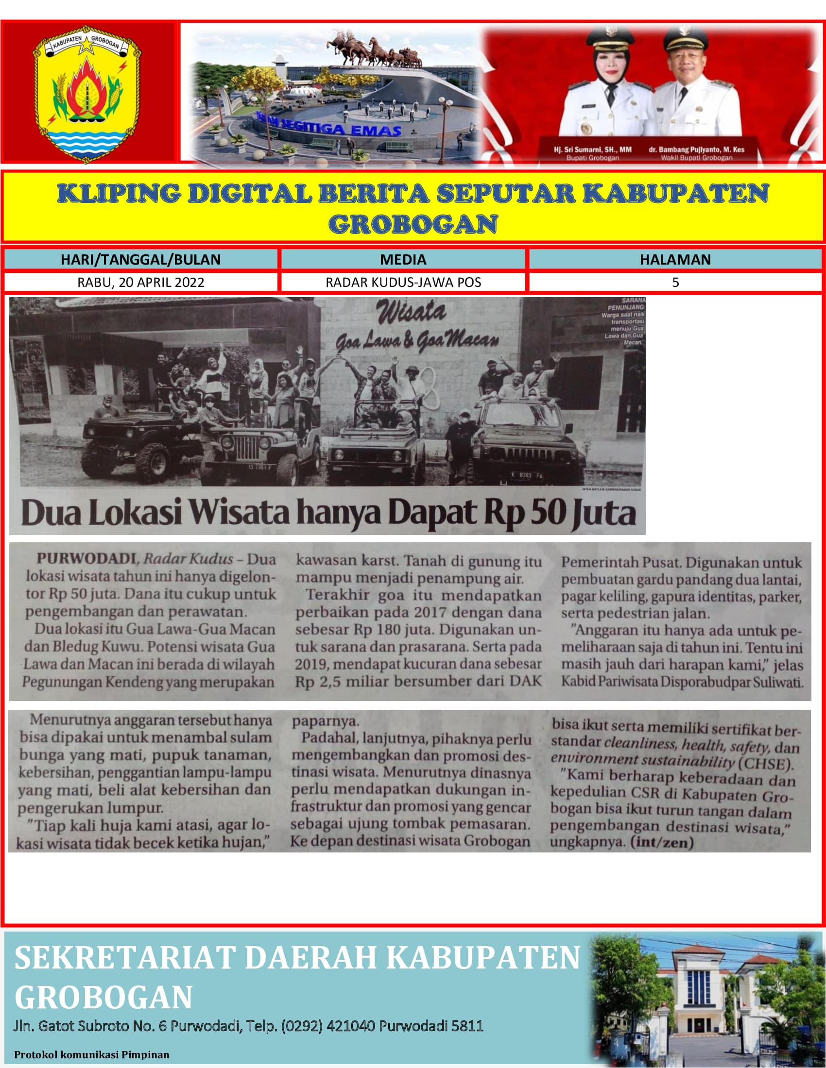 Dua Lokasi Wisata hanya Dapat Rp 50 Juta Radar Kudus 20042022 min