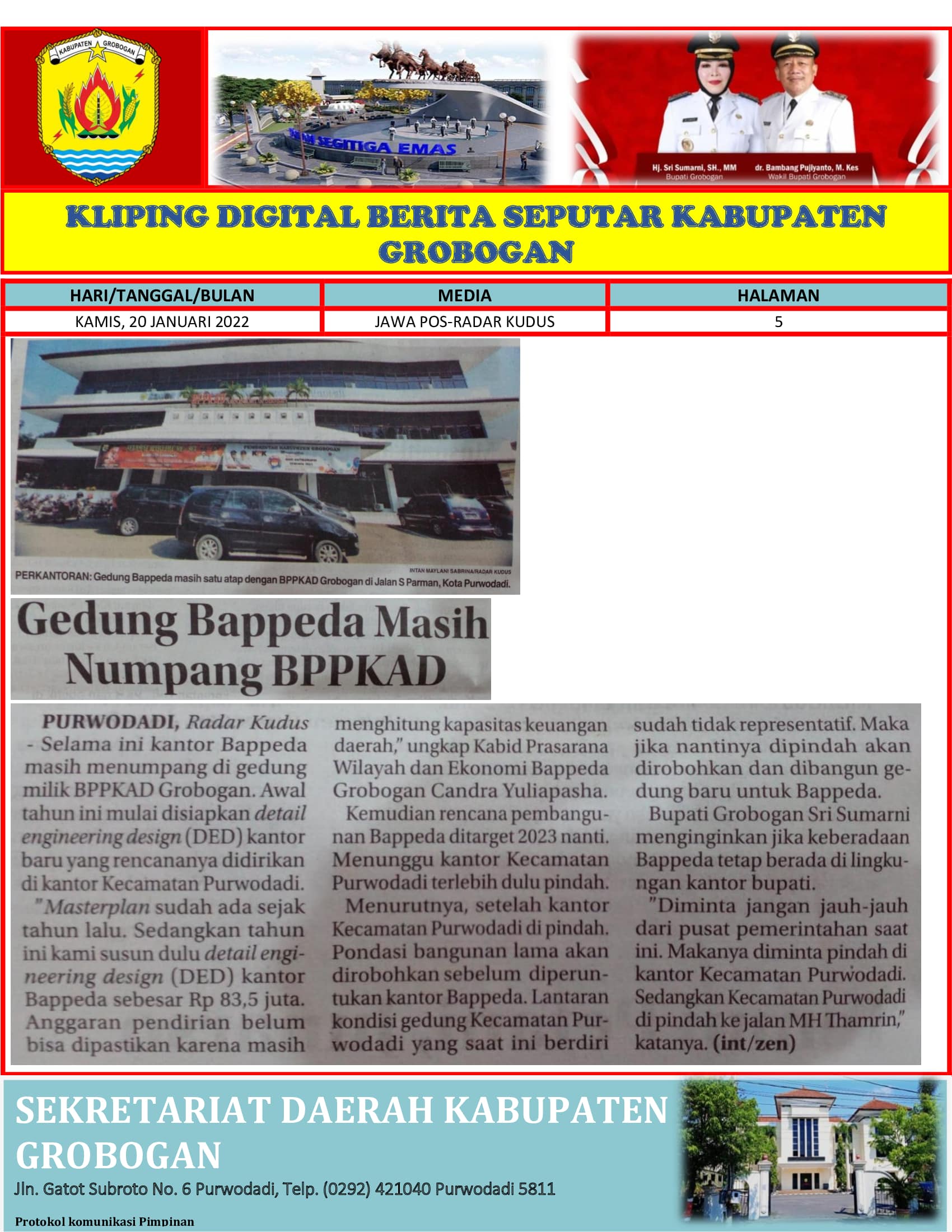 Gedung BAPPEDA Masih Numpang BPPKAD Radar Kudus 20012022