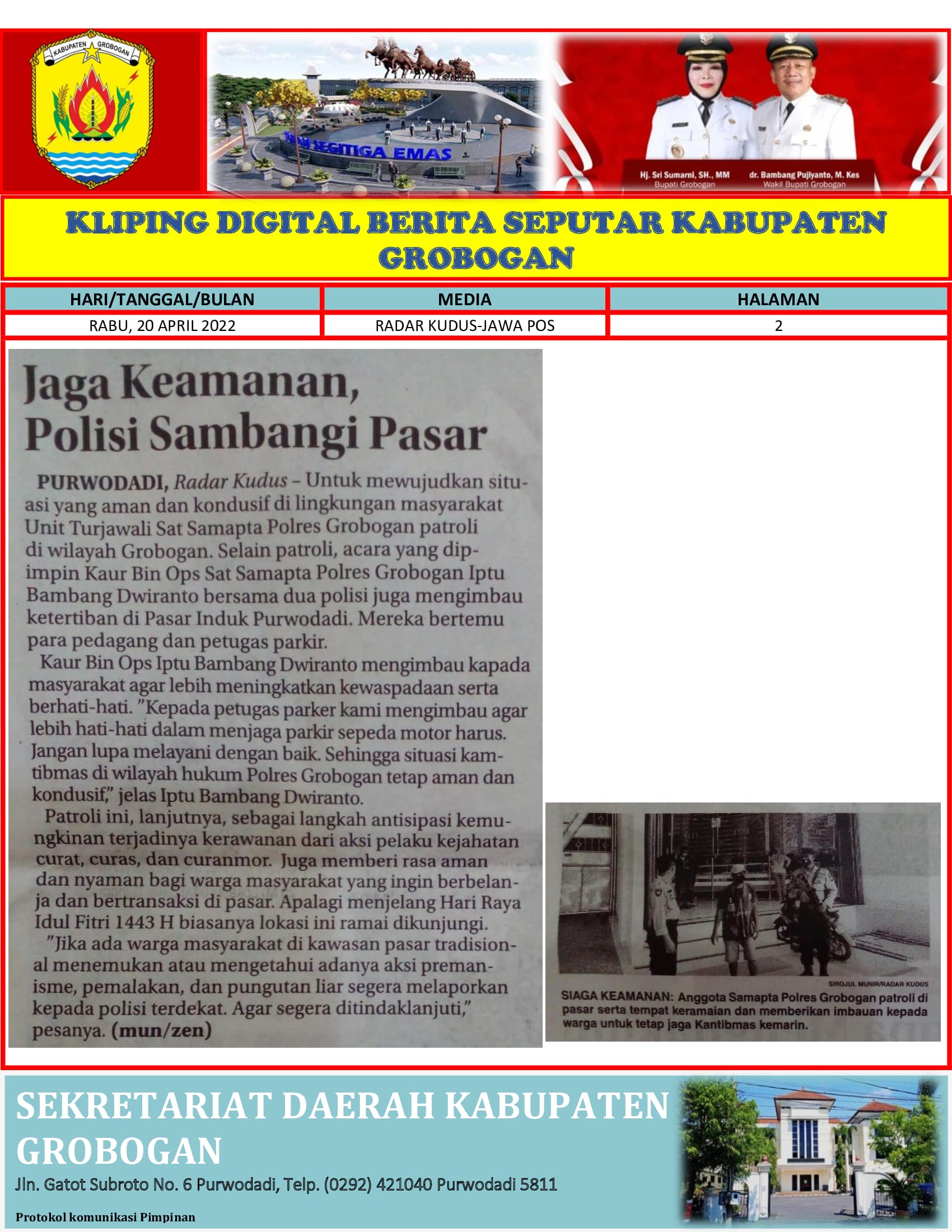 Jaga Keamanan Polisi Sambangi Pasar Radar Kudus 20042022 min