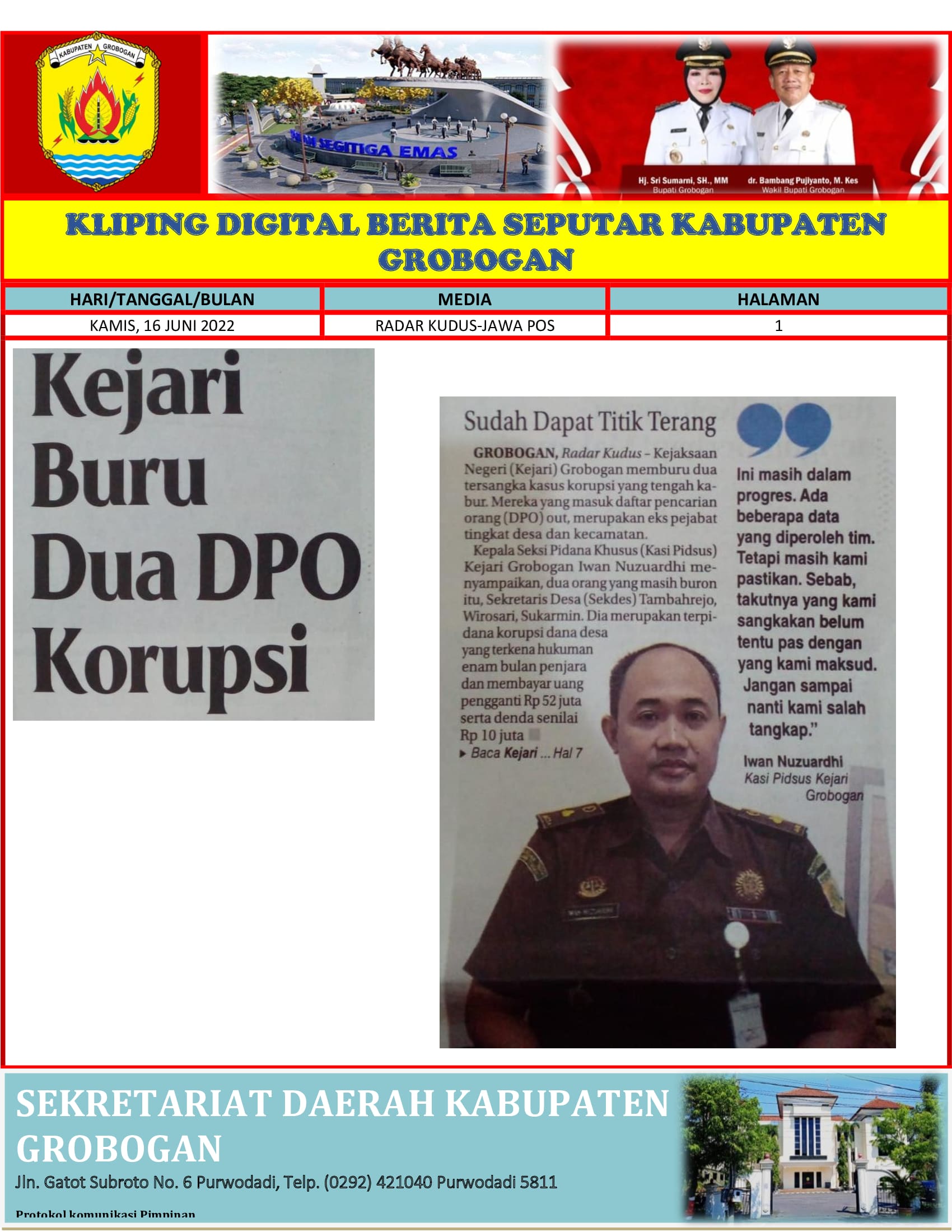 Kejari Buru Dua DPO Korupsi Radar Kudus 16062022