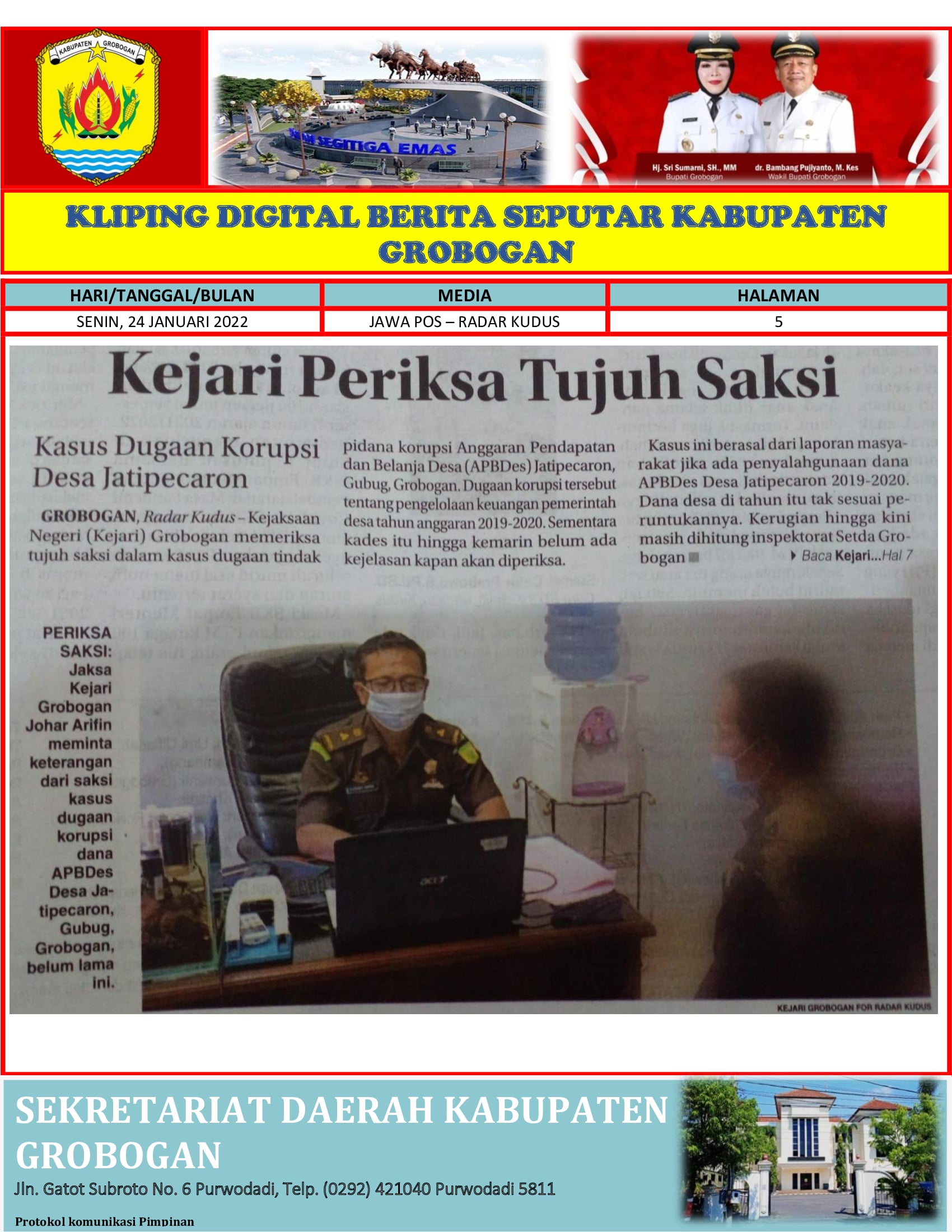 Kejari Perikasa Tujuh Saksi Radar Kudus 24012022