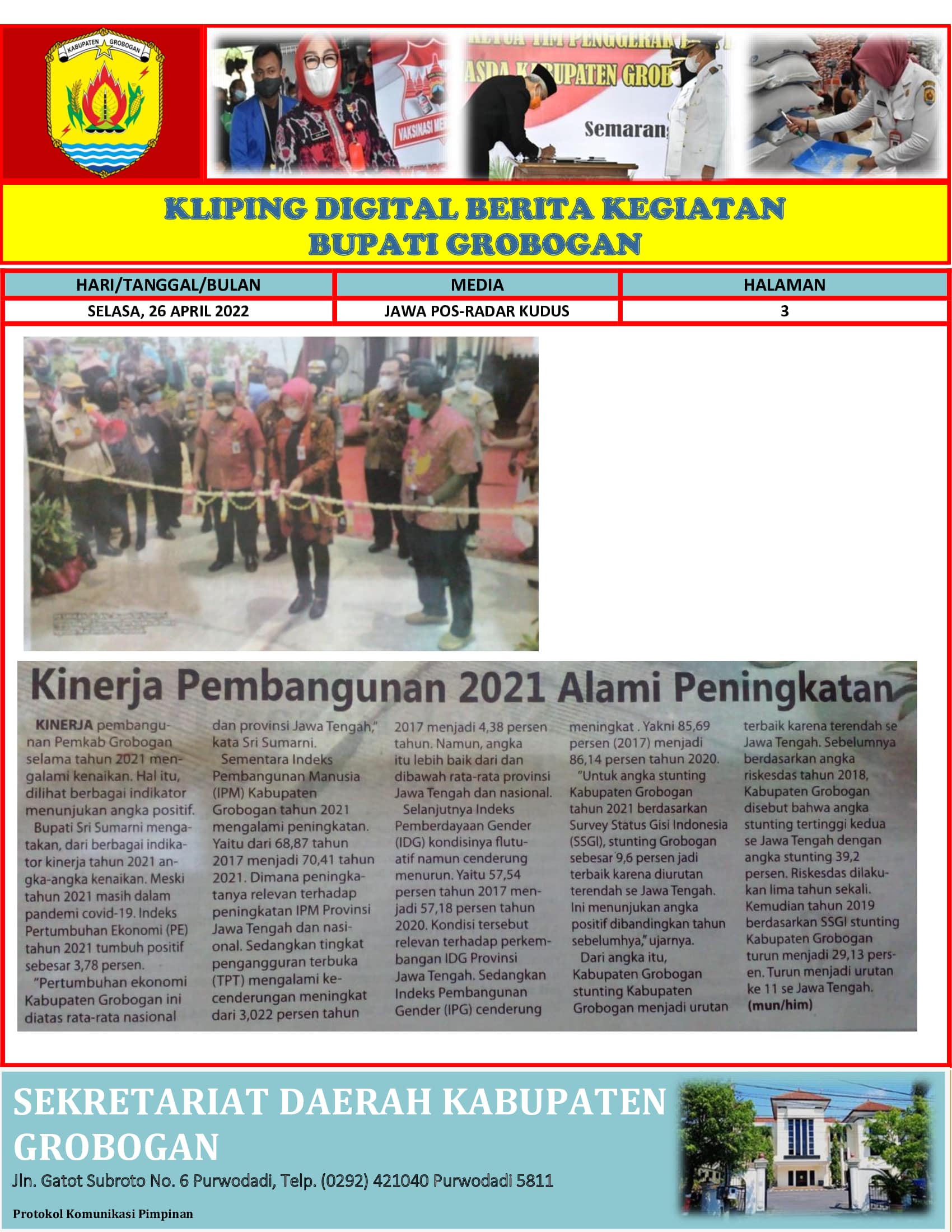 Kinerja Pembangunan 2021 Alami Peningkatan Radar Kudus 26042022