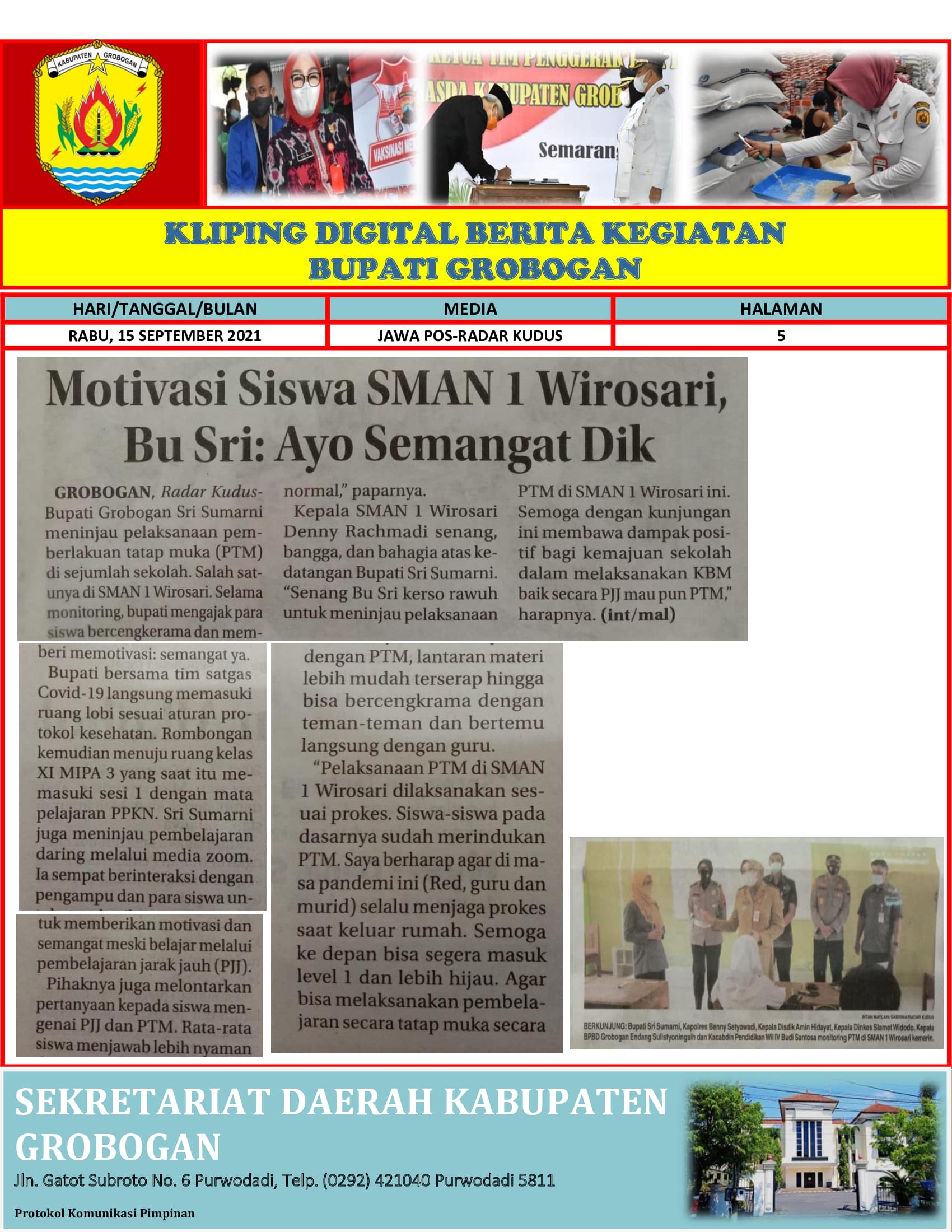 Motivasi Siswa SMAN 1 Wirosari Bu Sri Ayo Semangat Dik Radar Kudus15.09.2021 min