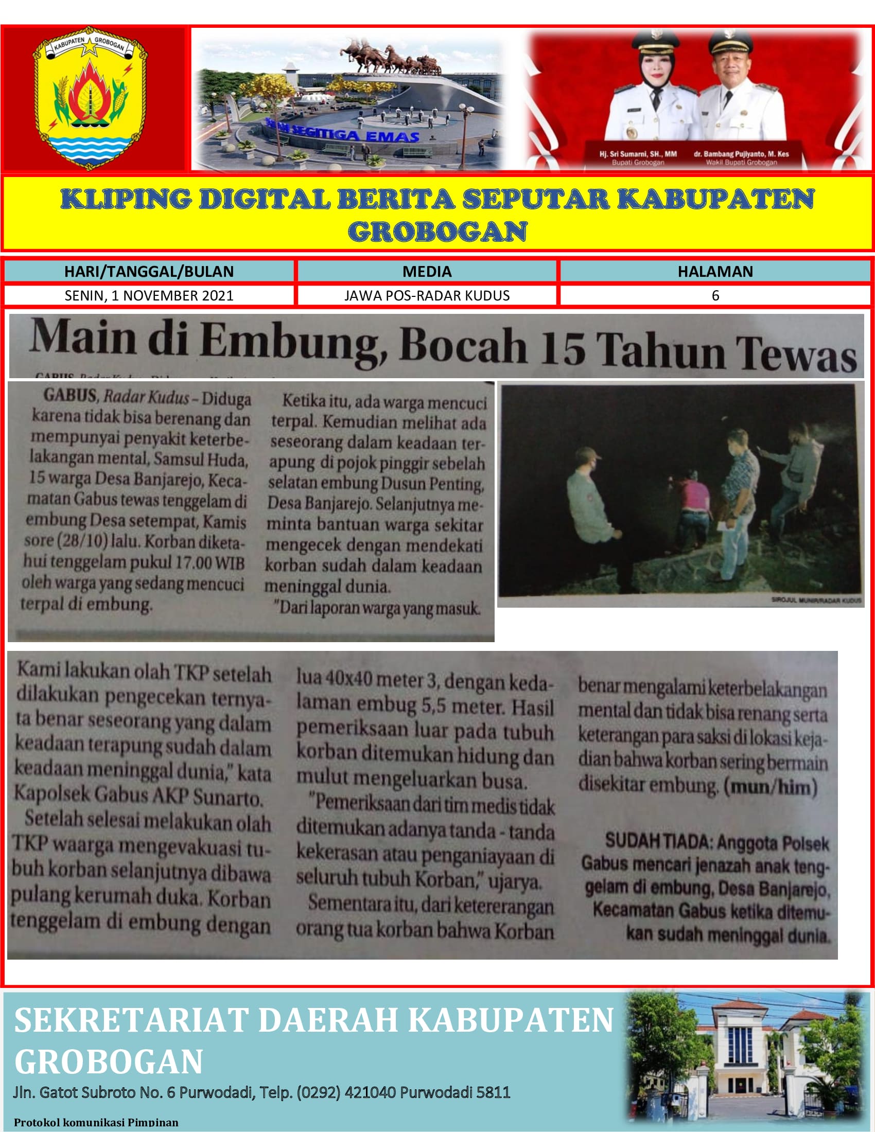 Main di Embung Bocah 15 tahun Tewas Radar Kudus 1.11.2021