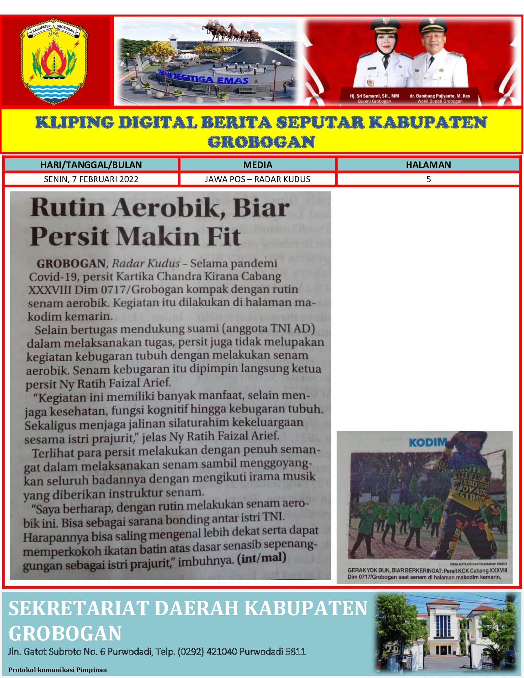 Rutin Aerobik Biar Persit Makin Fit Radar Kudus 7022022