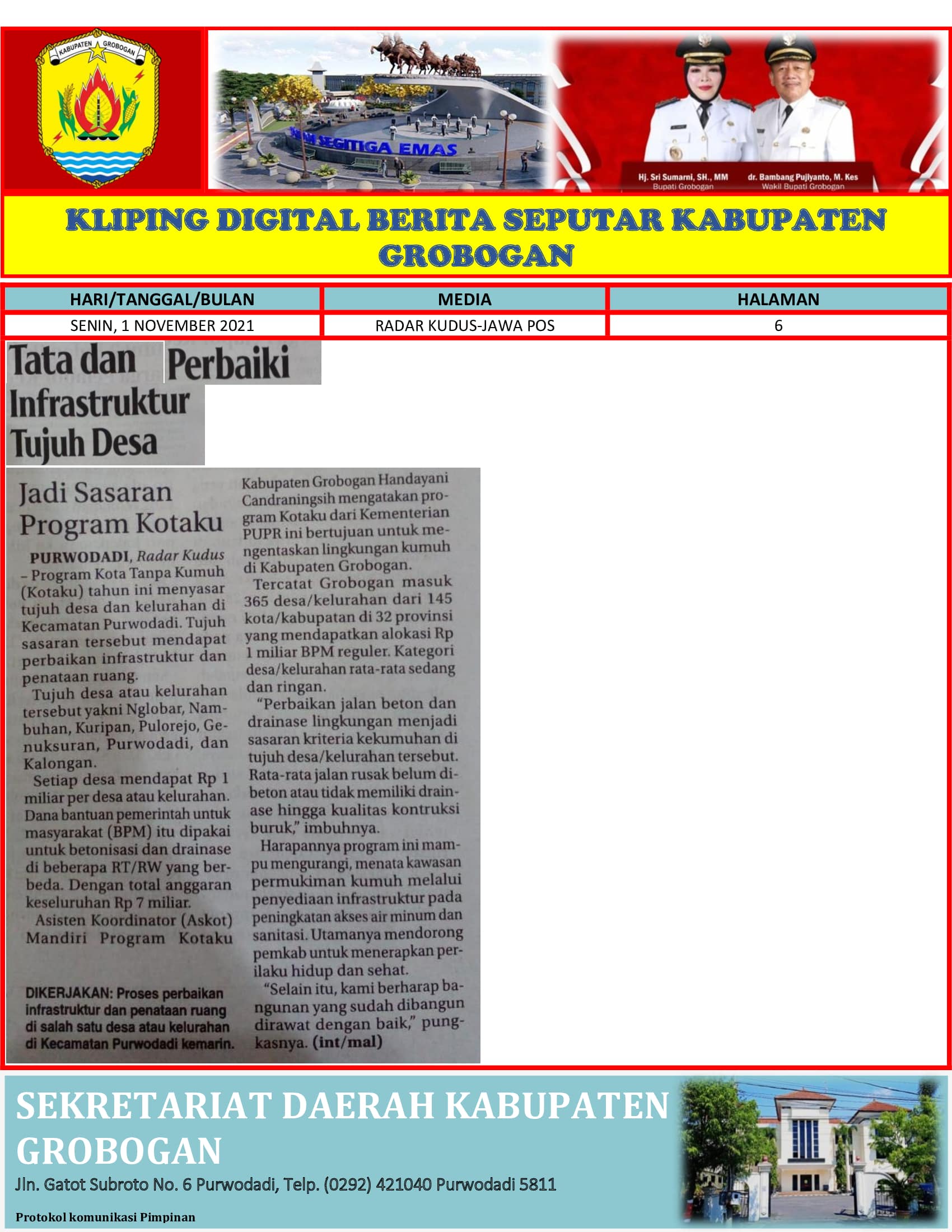 Tata dan Perbaiki Infrastruktur Tujuh Desa Radar Kudus 1.11.2021