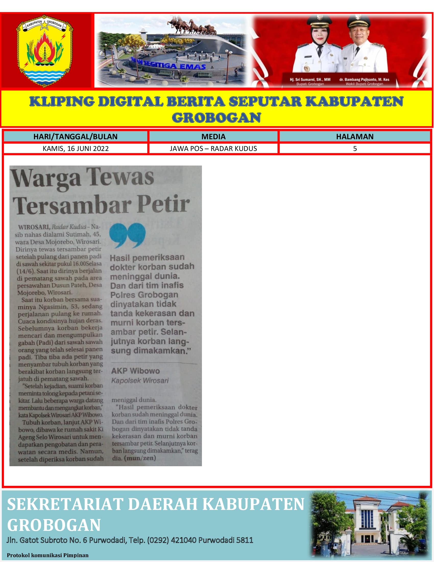 Warga Tewas Tersambar Petir Radar Kudus 16062022